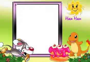 Фотоефект от категория Къпане, храна, сън № 2464. Надпис на рамката: Ням Ням.