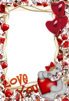 Фотоефект от категория Рамки за влюбени № 130217. Надпис на рамката: I love you