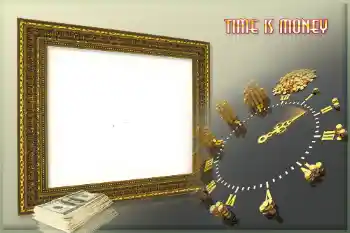 Фотоефект от категория Мъжки фоторамки № 101150. Надпис на рамката: Time is money